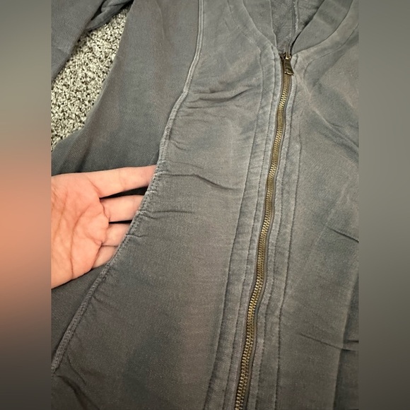 BLUE SAKS FIFTH AVE XS BLUE KNIT ZIP UP TUNIC TOP JACKET - Picture 8 of 11